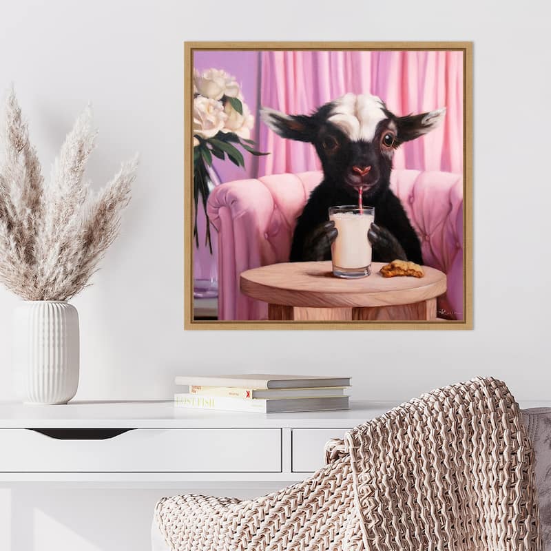 Snack Time by Lucia Heffernan Framed Canvas Wall Art Print - Sylvie Natural