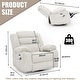 preview thumbnail 23 of 36, 270° Swivel Velvet Recliner, Extra Wide Power Recliner Chair w/Heat Massage - USB & Type C Charging Port