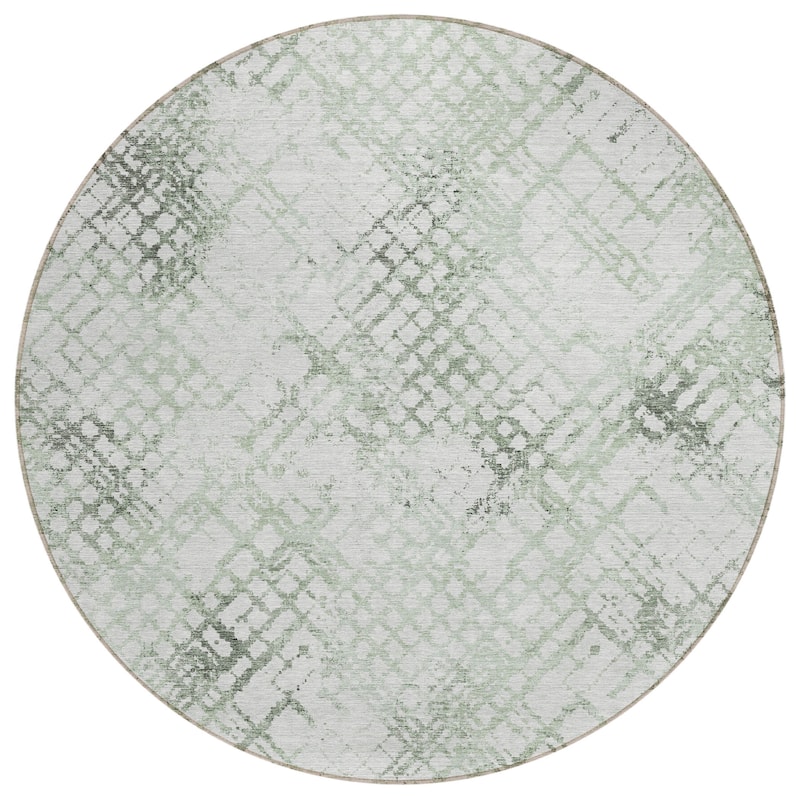 Machine Washable Indoor/ Outdoor Chantille Distressed Trellis Rug