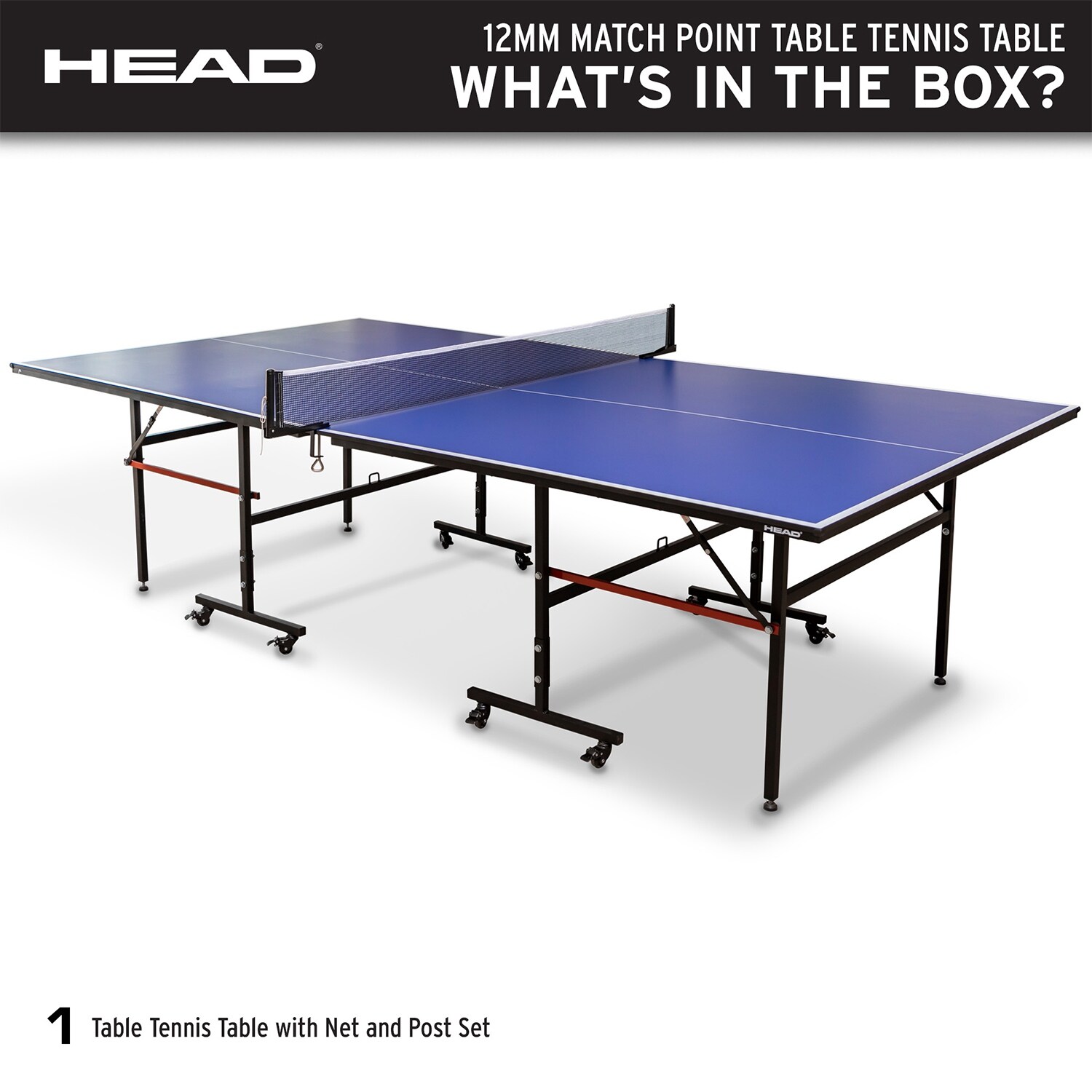 HEAD 1-1-33012-DS 12 Millimeter Surface Match Point Ping Pong Table with Net - 130 - On Sale - Bed Bath and Beyond