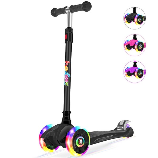 4 Adjustable Height Scooter for Kids Ages 2-8 with Light-Up