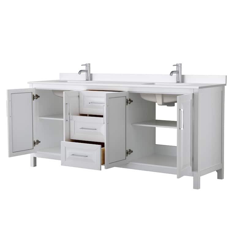 Daria 80-inch Double Vanity, Single Hole Quartz Top
