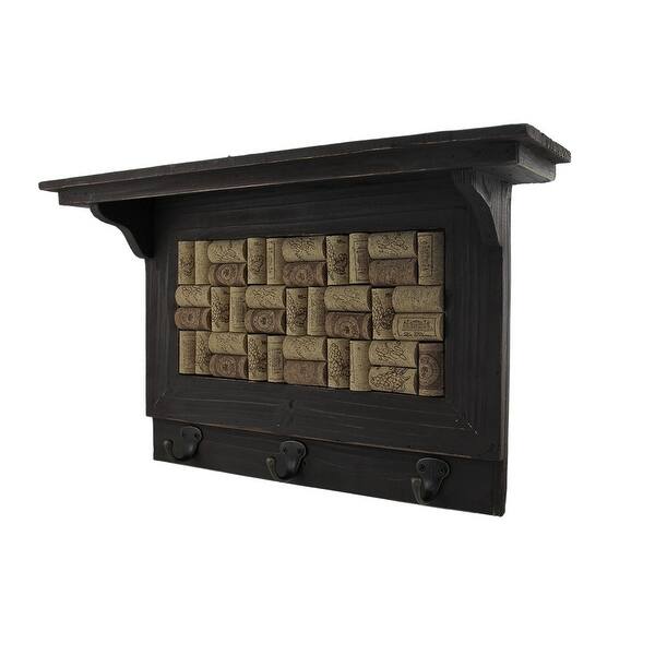 Shop Wine Cork Wood Wall Shelf And Vintage Corkscrews 5 Piece Wall