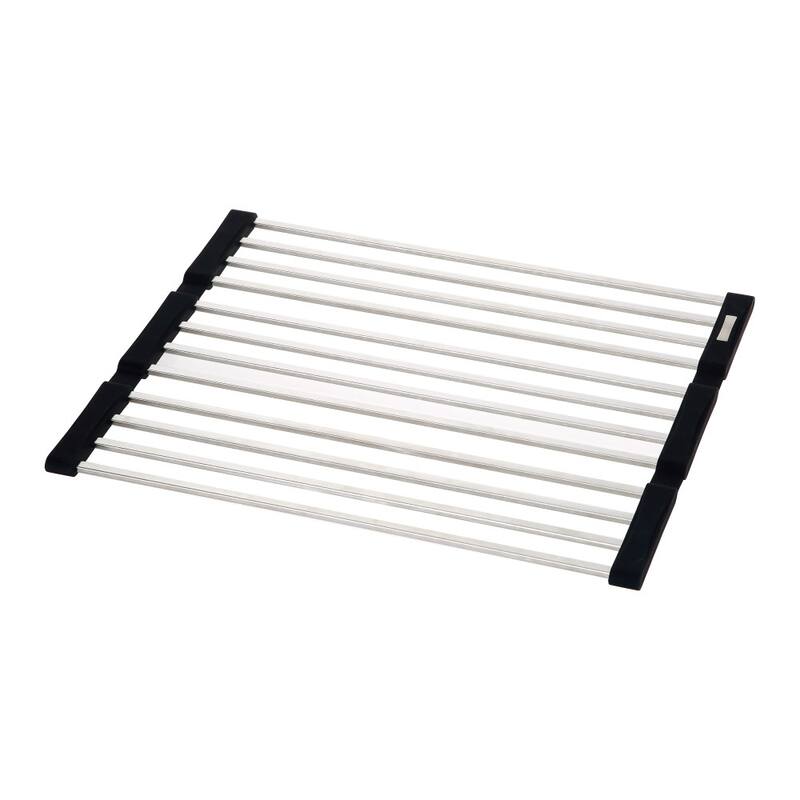 YBM Home Roll Up Dish Drying Rack Stainless Steel for Over the Sink and Counter, 1206 - Silver