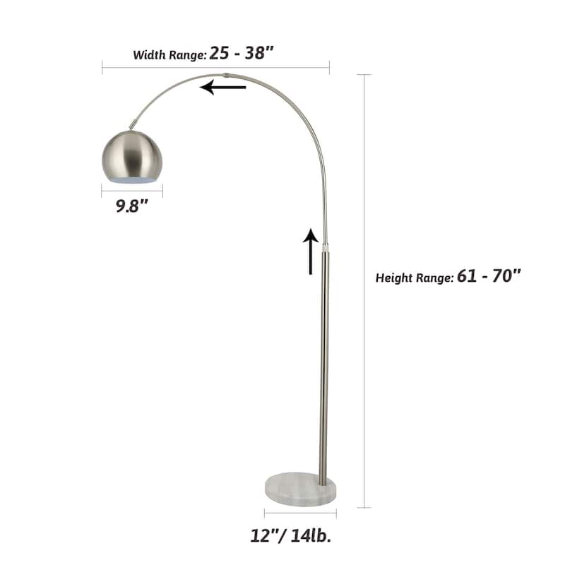 CO-Z 70" Arc Floor Lamp with Genuine Marble Base