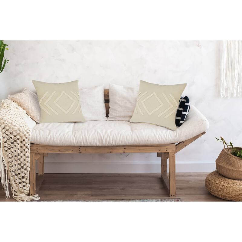 Seashore Dusty Blue/White Striped Cotton Throw Pillow, Set of 2