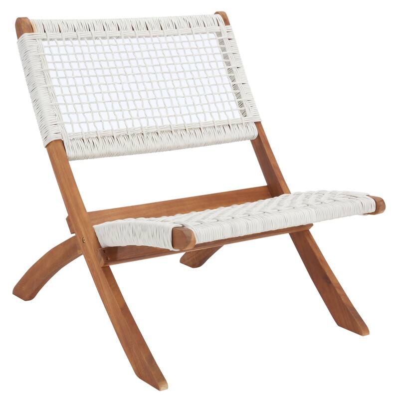 SAFAVIEH Lissy Acacia/ Rope Outdoor Chair & Table Set - 24W x 28D x 31H