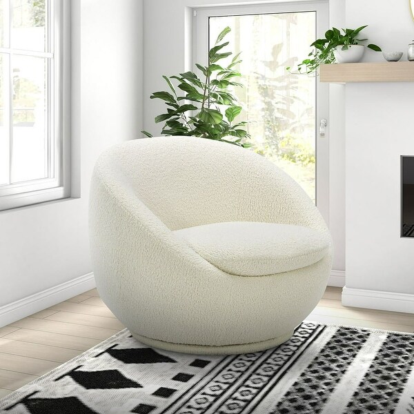 Mira Swivel Chair, Cream - Bed Bath & Beyond - 38101864