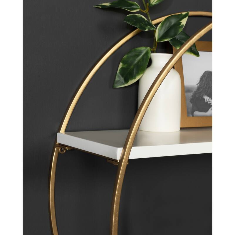 Kate and Laurel Sequoia Round Metal Wall Shelf