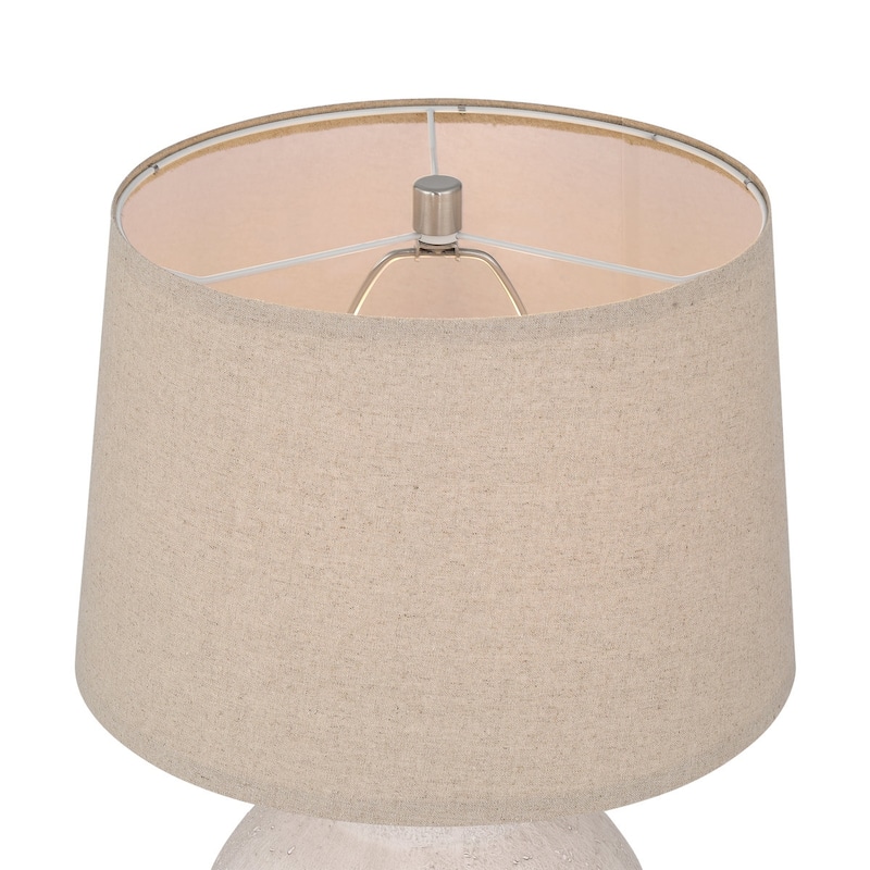Acroma Avgust 24.25" Ceramic Table Lamp with Fabric Linen Shade