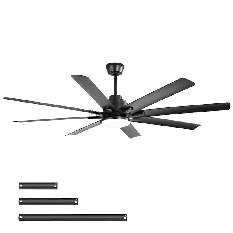 52" Ceiling Fan with Light - 6 Speeds, 8 ABS Blades, Voice Remote