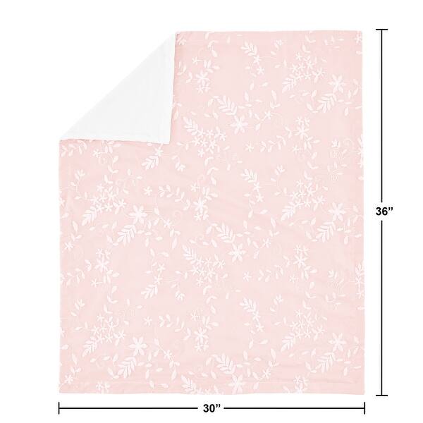 Pink Floral Vintage Lace Girl Baby Receiving Security Swaddle Blanket - Blush Luxurious Elegant Princess Boho Shabby Chic Luxury