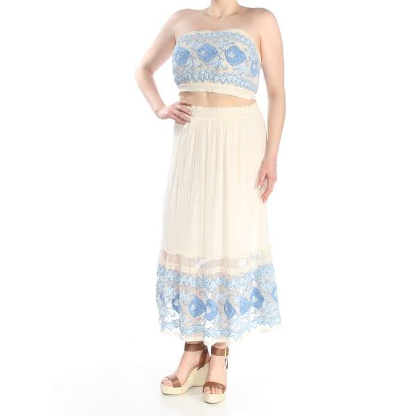 Shop Free People Womens Ivory Embroidered Tube Top Sleeveless Strapless Maxi Dress Size Xs On Sale Overstock 28120725