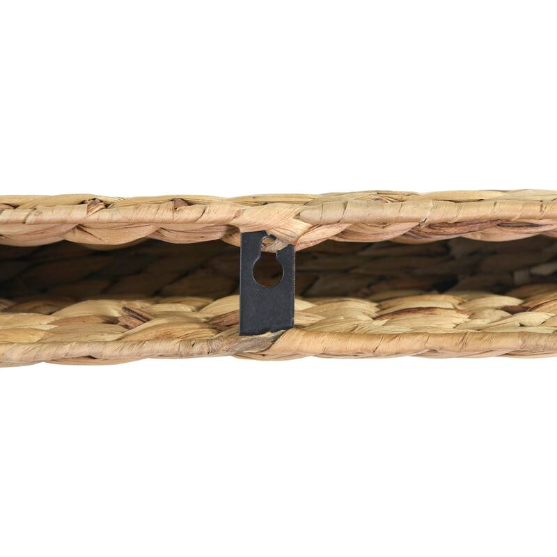 23.5" Handwoven Water Hyacinth Wall Shelf