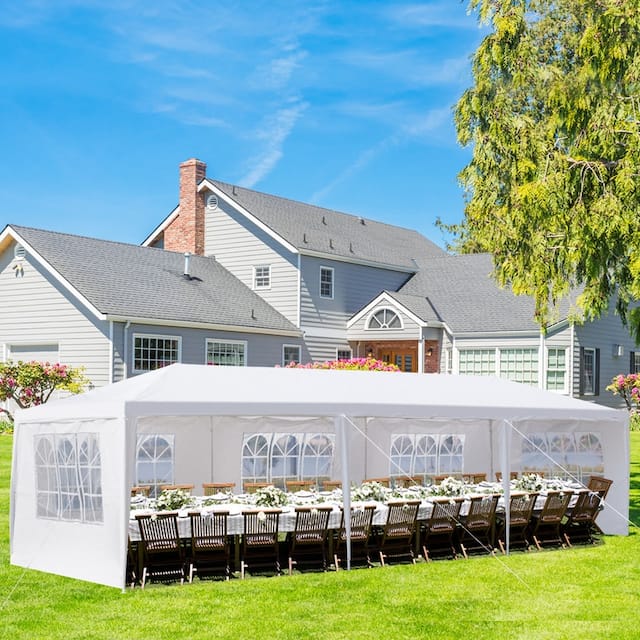 30-foot White PE/Iron Spiral Interface Wedding Party Canopy Tent