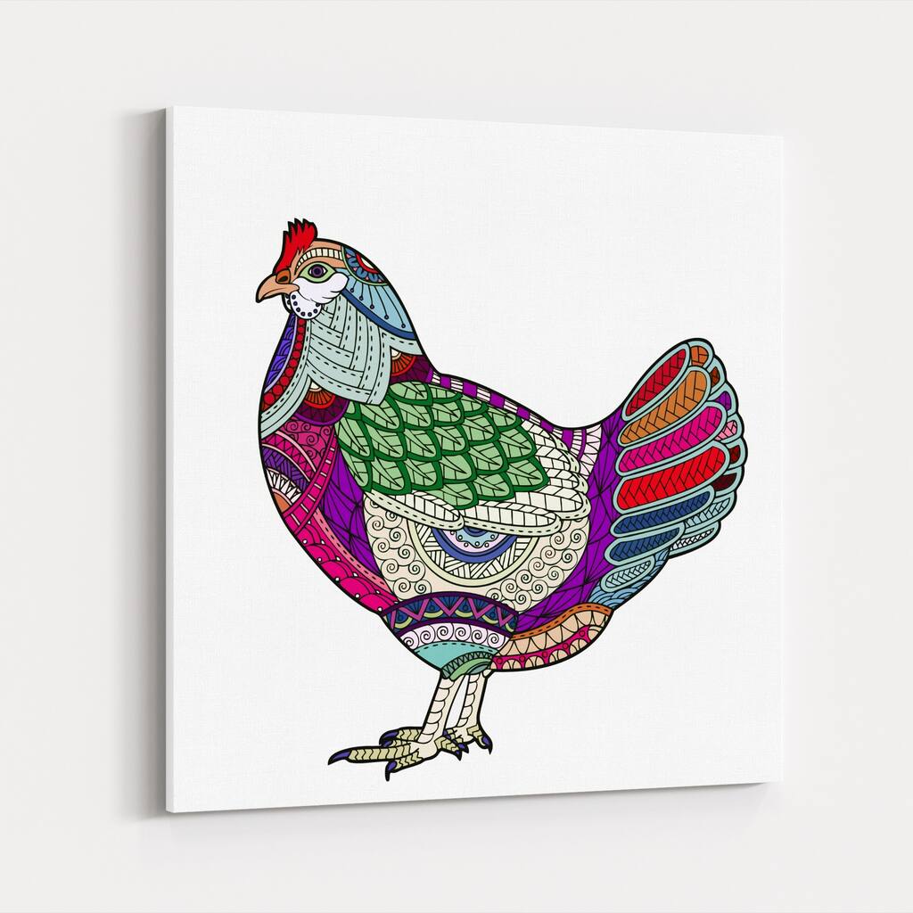 Animals Bird Birds Chicken Mixed Media Canvas Wall Art Print