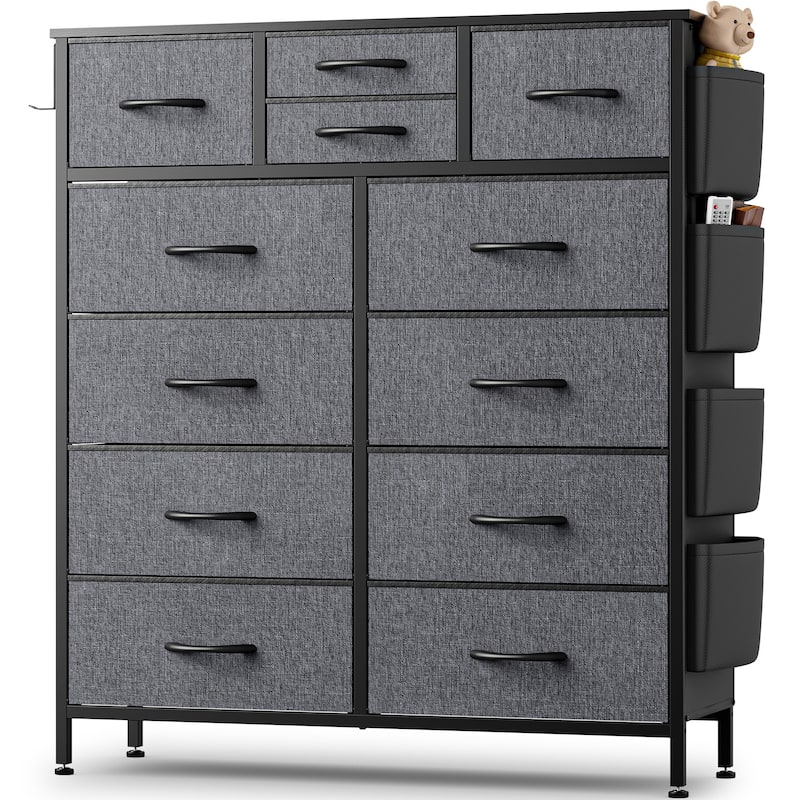 12 Drawer Dresser Fabric Tall Dressers for Bedroom Chest of Drawers