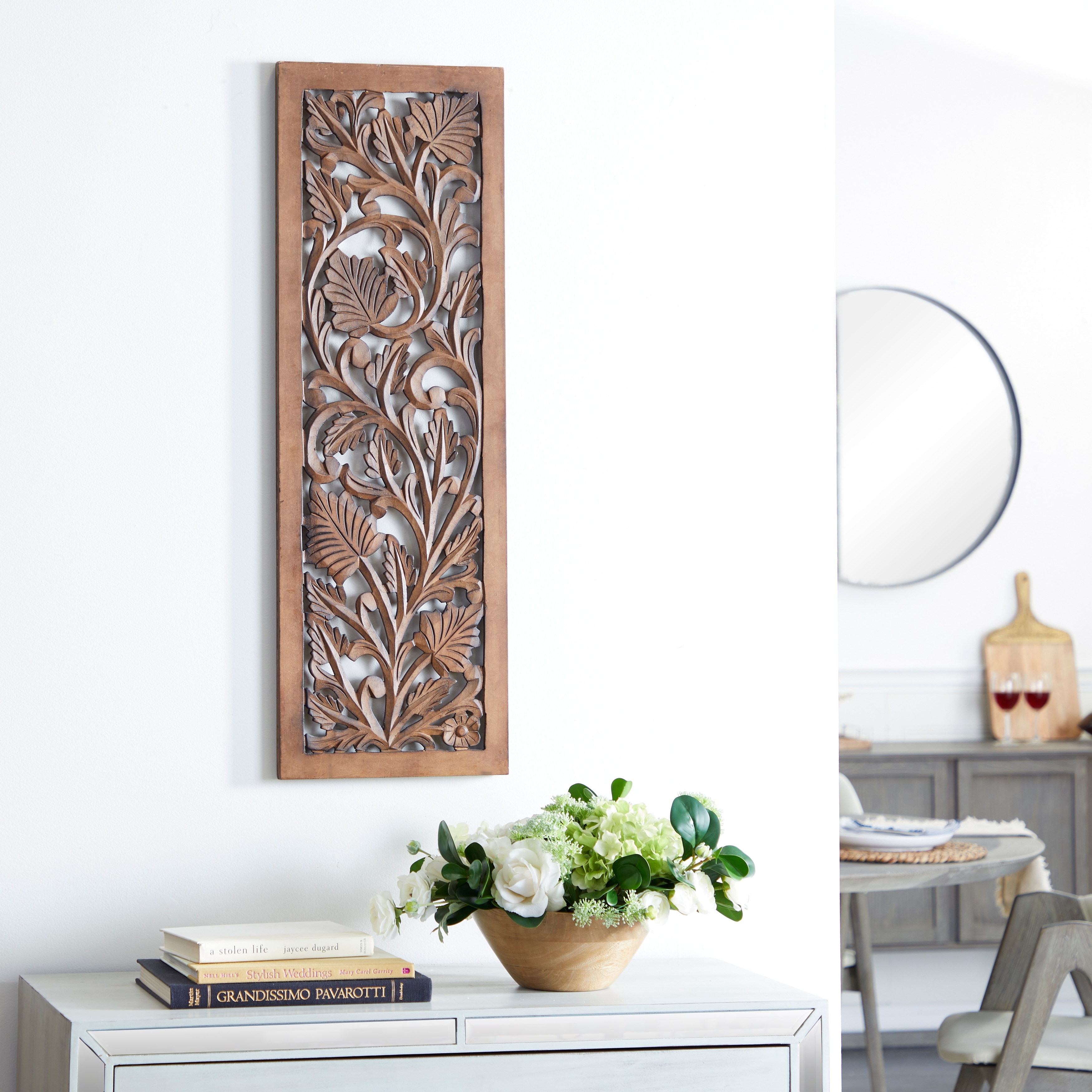 MDF Traditional Wall Decor Floral and botanical 36 x 12 x 1w