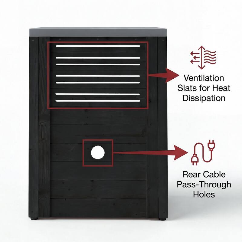 Modular Outdoor Kitchen Island Set, 100% Solid Wood BBQ Cabinet , Patio Kitchen Bar Table