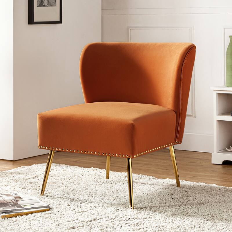 Celtia Modern Velvet Accent Side Chair with Nailhead Trim by HULALA HOME