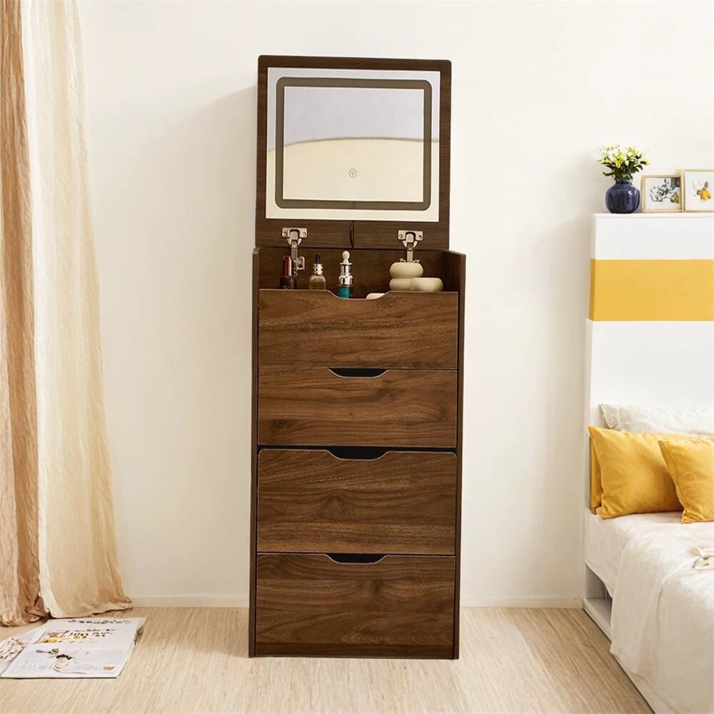 3 in 1 Vanity Desk with Flip Top Mirror,Small Make Up Vanity Set