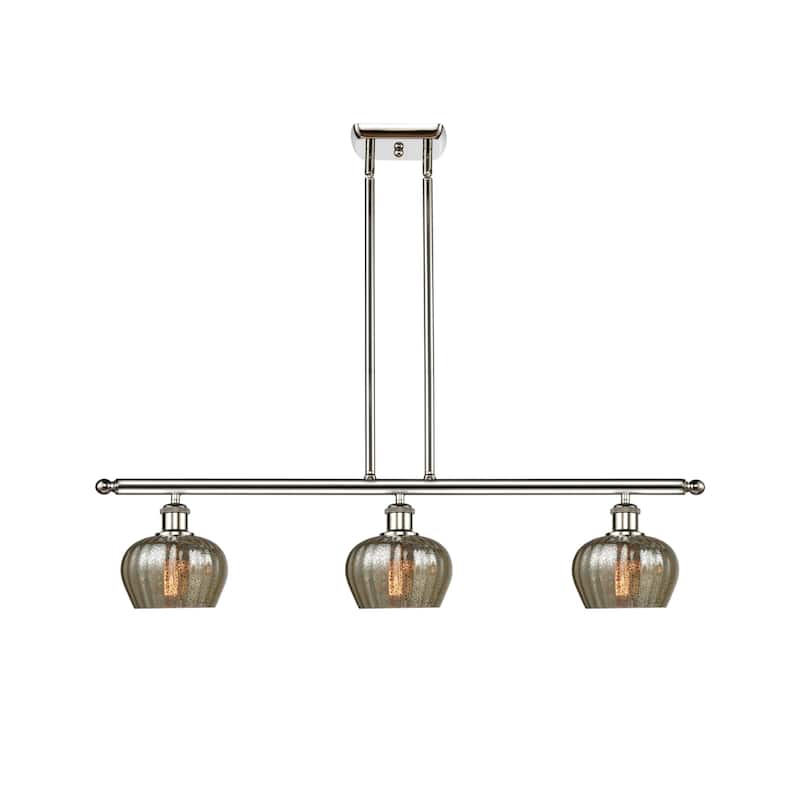 Innovations Lighting Fenton 3 Light 36" Wide Linear Chandelier - Polished Nickel / Mercury