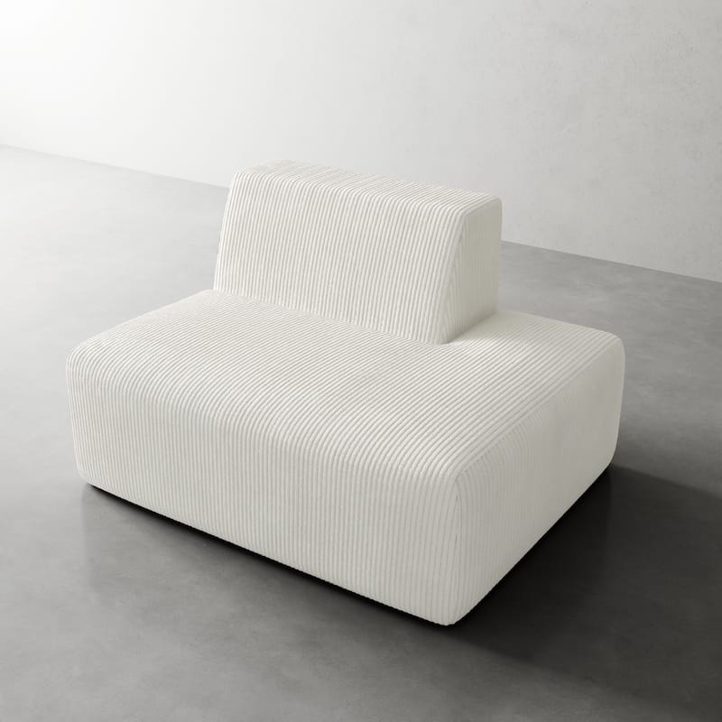 Modern Chaise Lounge Indoor Corduroy Sofa - BEIGE/RIGHT