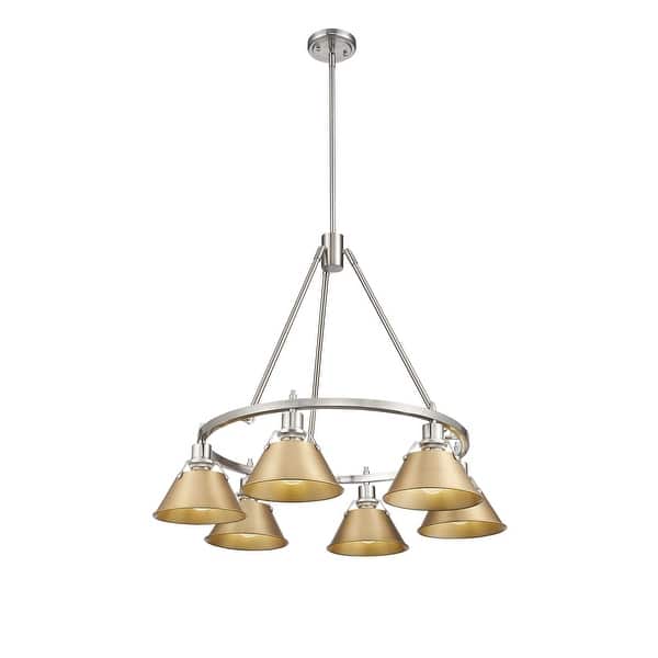 slide 1 of 1, Orwell 6-Light Chandelier in Pewter with Brushed Champagne Bronze - Silver