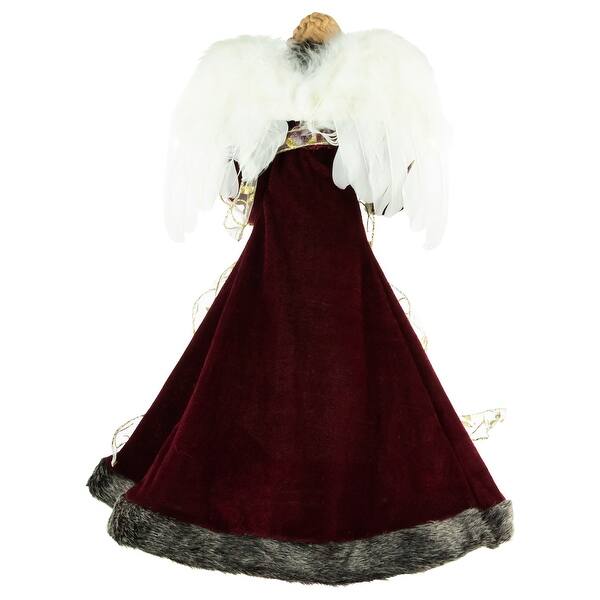 angel dress christmas tree 16 Inch Angel Tree Top In Red And Gold Dress