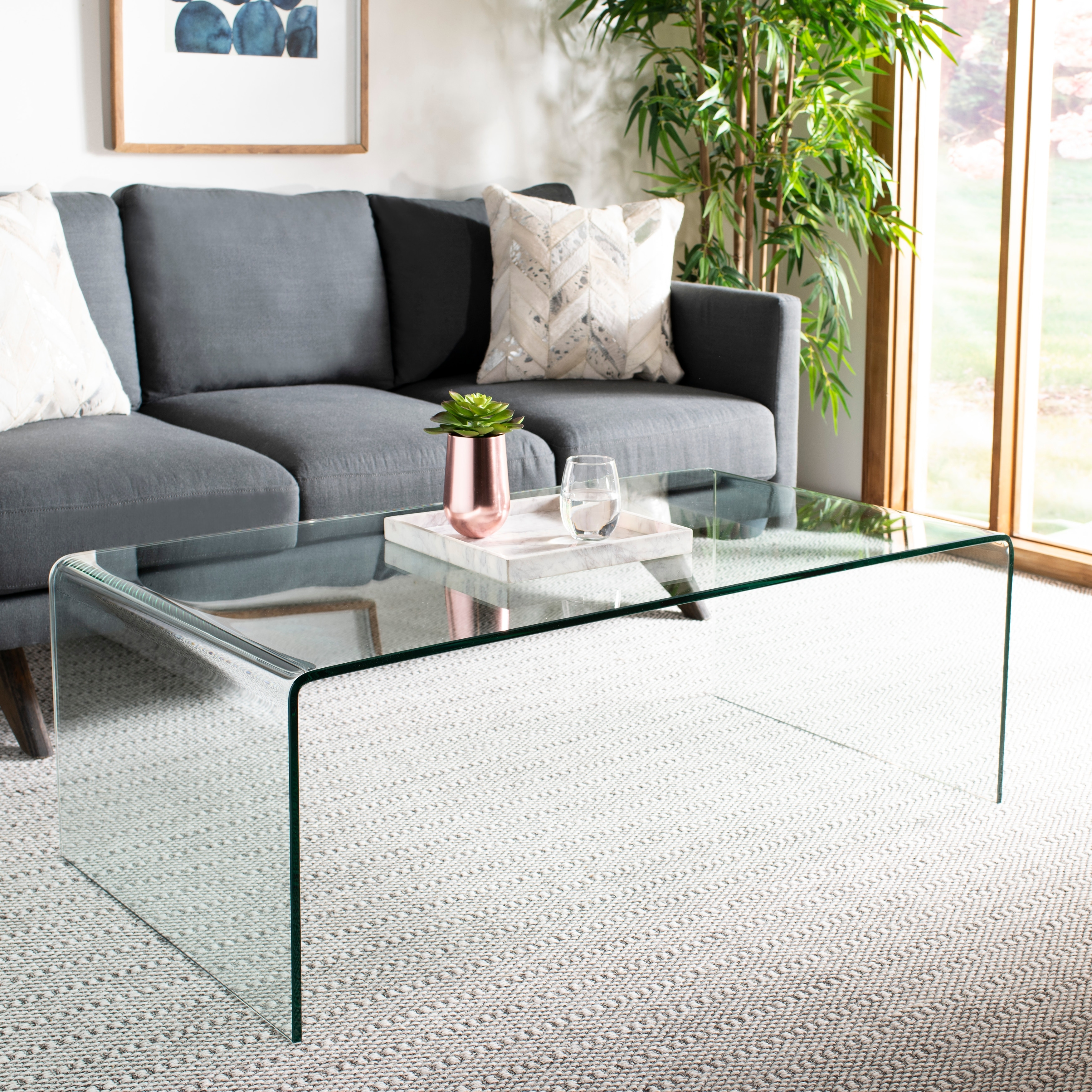 Safavieh willow shop clear coffee table