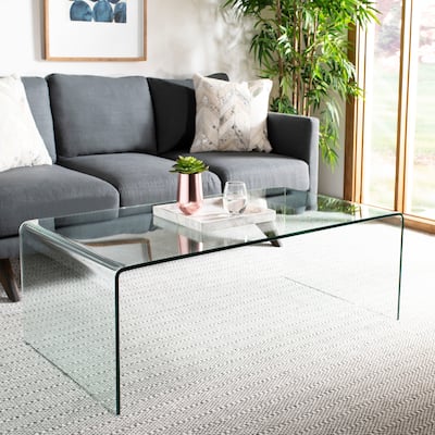 SAFAVIEH- Willow Clear Coffee Table. - 47.2" x 25.6" x 16.5"