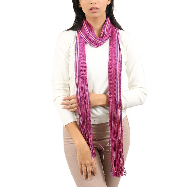 Missoni Fuschia/Red Striped Scarf - 14-72. Opens flyout.