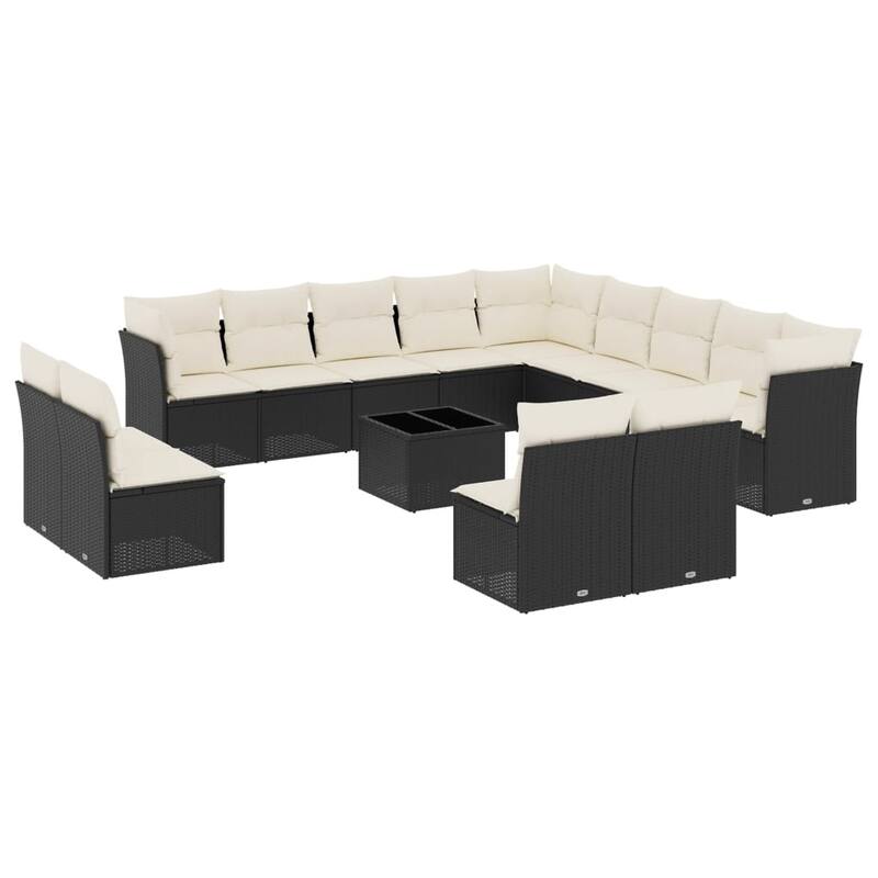 vidaXL Garden Sofa Set Black