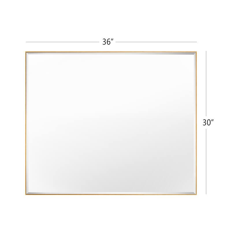 Aluminum Framed Rectangle Beveled Bathroom Wall Mirror