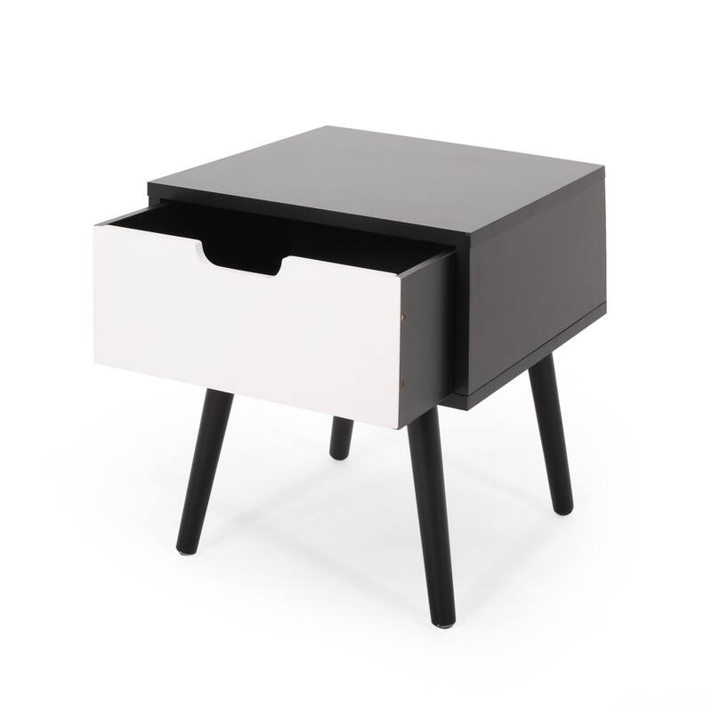 Roomfitters Modern End Table with Storage Drawer, Nightstand for Bedroom or Living Room