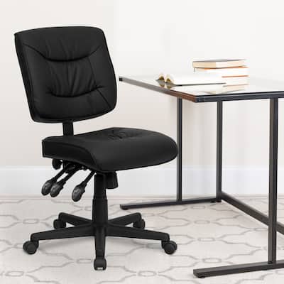 Mid-Back LeatherSoft Multifunction Swivel Ergonomic Task Office Chair