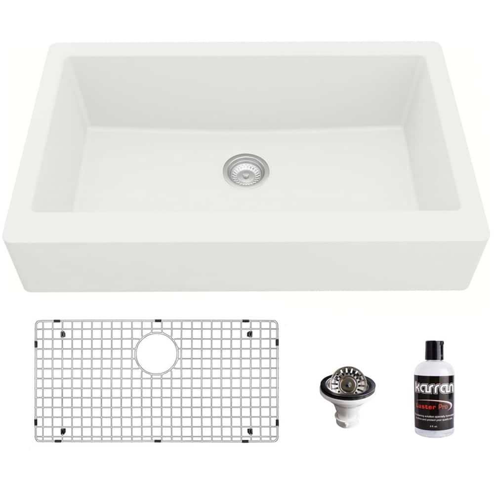 Karran USA QAR-740-PK1 Quartz QAR 34" Farmhouse Single Basin Quartz