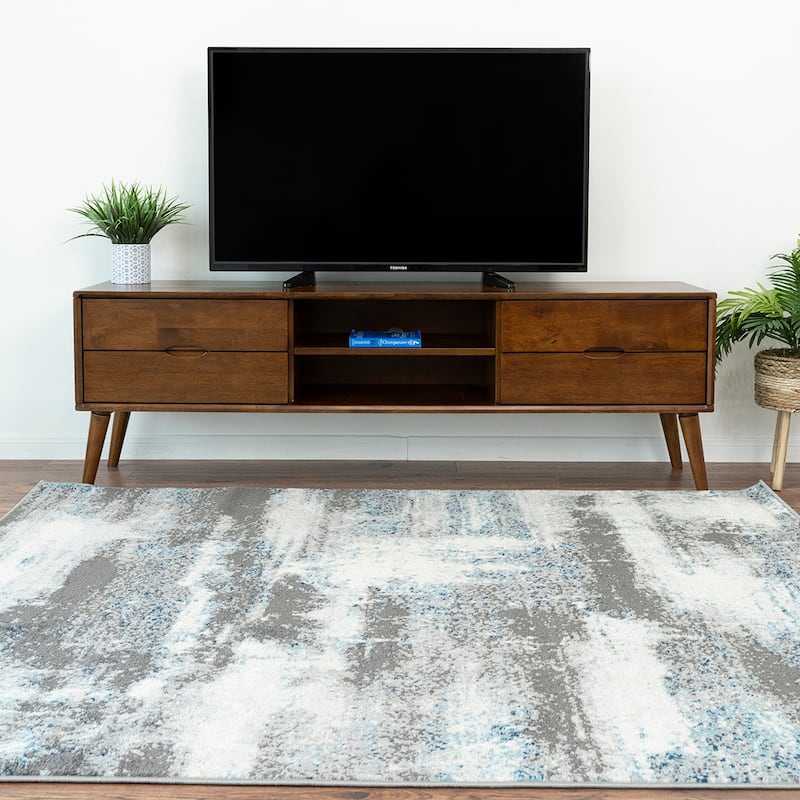 Brunei Mid-Century TV Stand in Brown for TVs up to 78" - Walnut