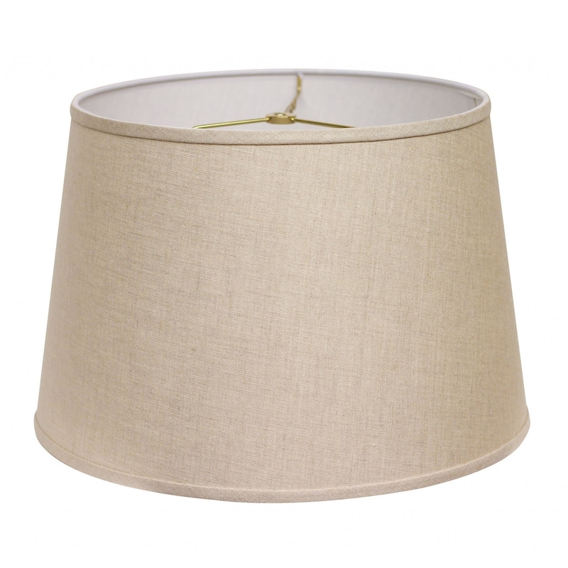 14" Dark Wheat Rounded Empire Slanted Linen Lampshade - 14" L x 14" W x 9.5" H