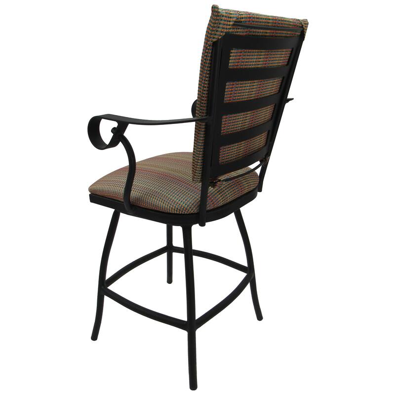 Swivel Counter 26" Bar Stool with a Padded Back - Jenna - Black Frame - 26 inch Seat