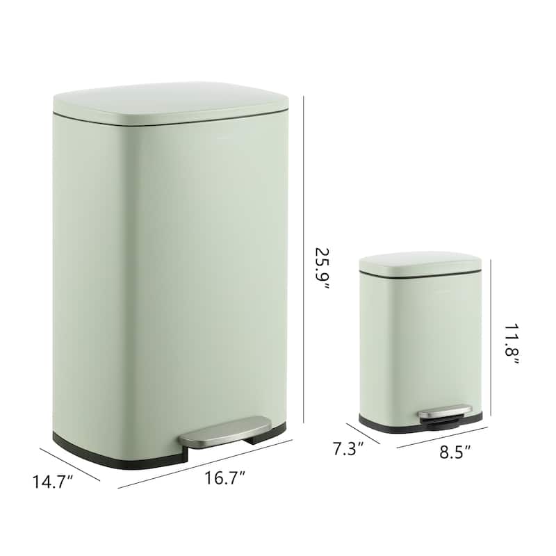 happimess 13-Gallon Trash Can with Soft-Close Lid and FREE Mini Trash Can