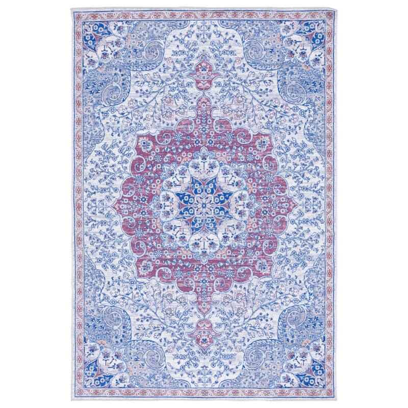 SAFAVIEH Serapi Machine Washable Tressie Medallion Distressed Rug