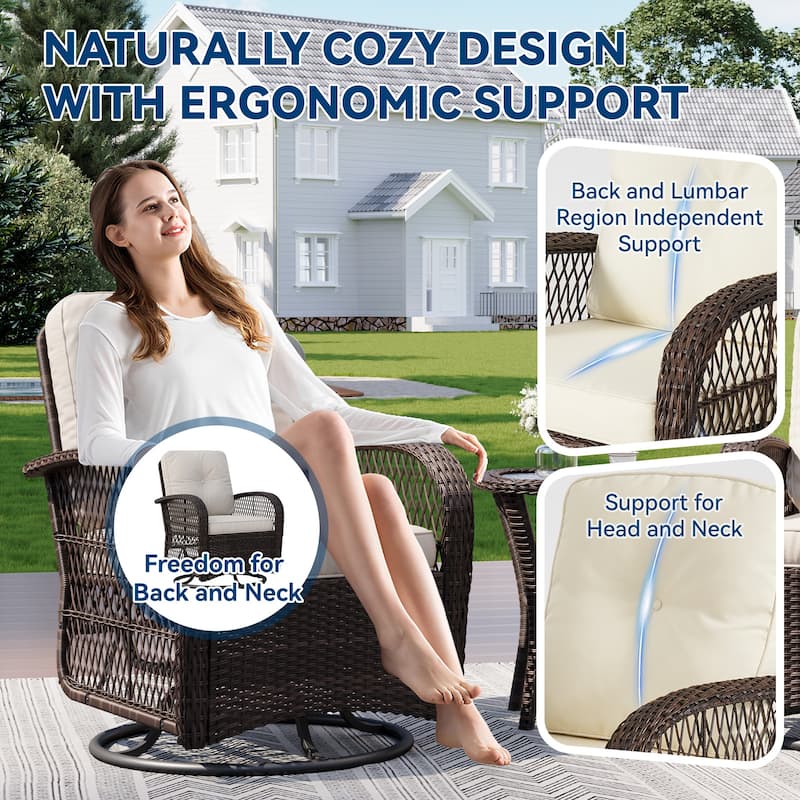 Outdoor Swivel Rocker Chairs Set of 2