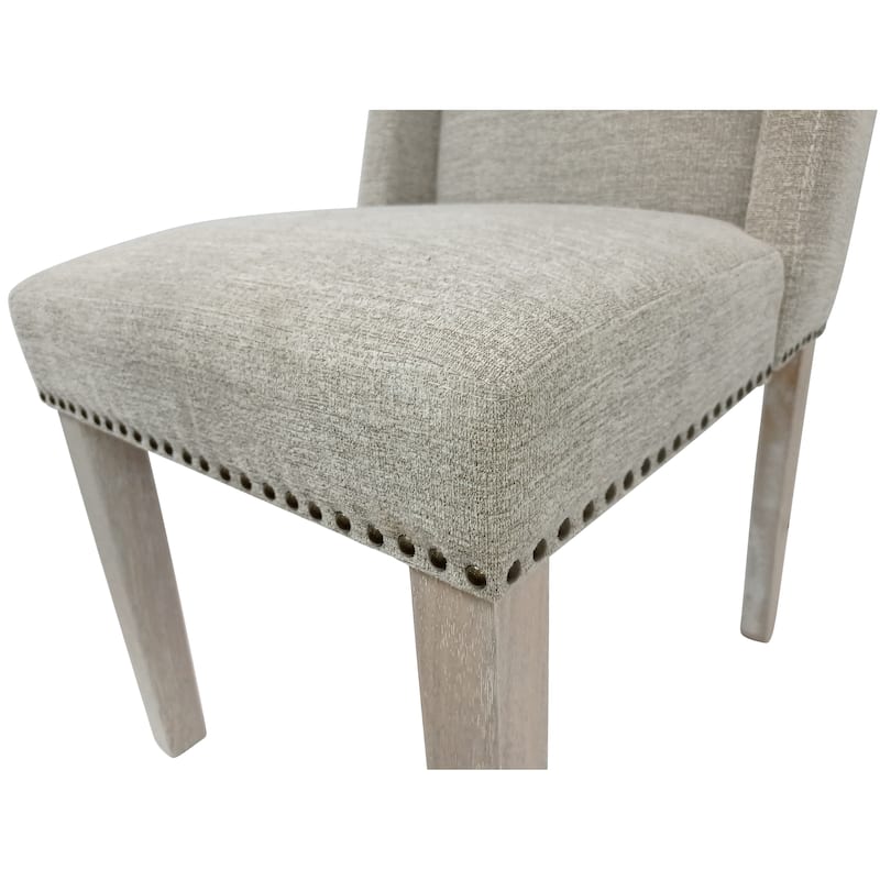 Carolina Living Laurant Upholstered Dining Chair - Set of 2 - Natural Driftwood - Fawn Upholstery