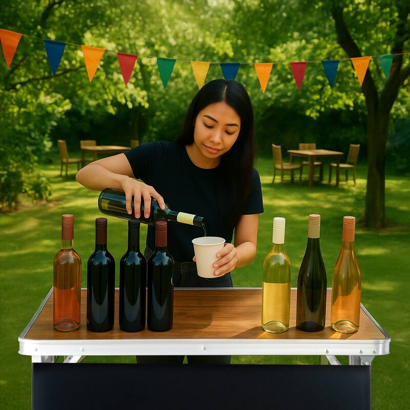 Lightweight Folding Table for Indoor Outdoor Parties and Exhibits