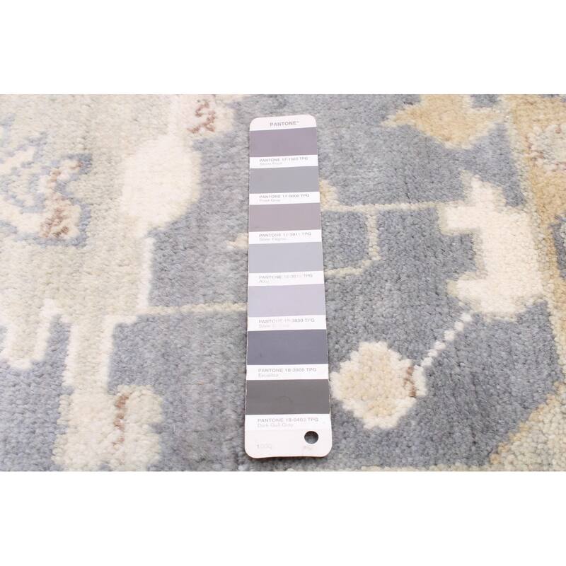 ECARPETGALLERY Hand-knotted Royal Oushak Dark Grey Wool Rug - 7'10 x 10'1