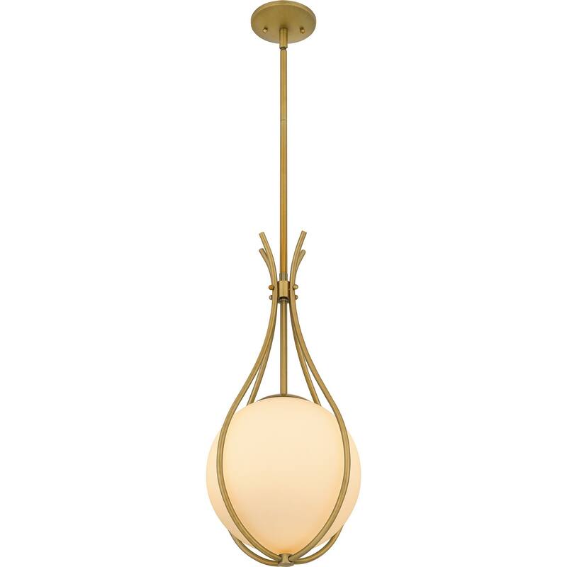Aged Brass One Light Mini Pendant from the Quoizel Pendant Collection