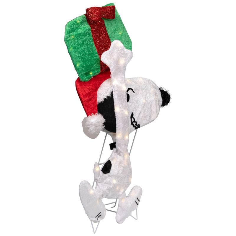 32" Lighted Peanuts Snoopy with Present Christmas Outdoor Yard Decoration