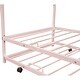 preview thumbnail 6 of 8, Twin Size Metal House Bed with Pull-Out Trundle for Space-Saving and Versatile Children's Bedrooms