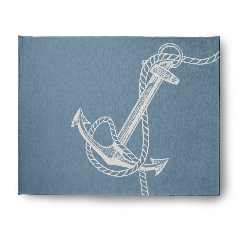 Anchored Nautical Indoor/Outdoor Rug - Dusty Smoke - 8' x 10'